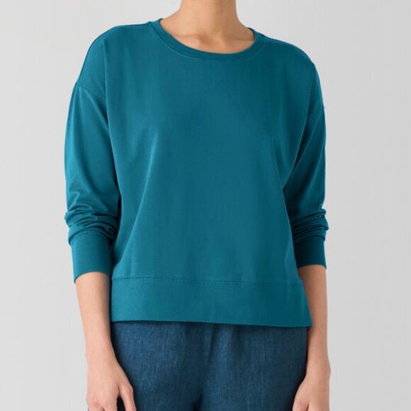 Eileen Fisher Pima Cotton Stretch Jersey Box-Top Dragonfly M - Picture 7 of 8